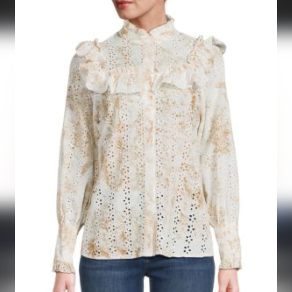 Romantic 70/21 lace & eyelet button down